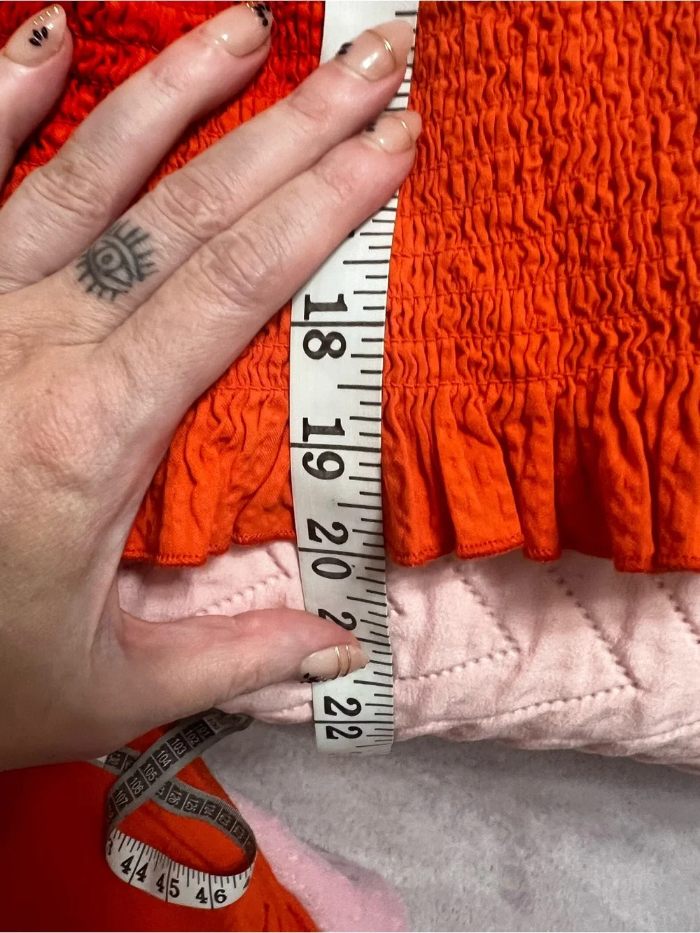 Free People NWT Braveheart Solid Set Medium Orange Pockets Elastic Buttons - Picture 7 of 12